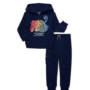 Graphic Navy Hoodie and Jogger Set 4T